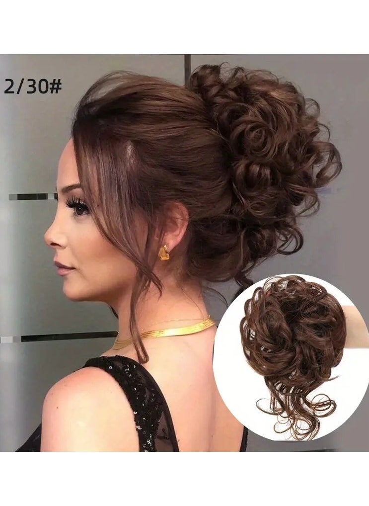 ORiTi Add Volume and Style with Synthetic Messy Curly Hair Bun Chignon Scrunchy Hair Band! Hair Accessories  - Image 1