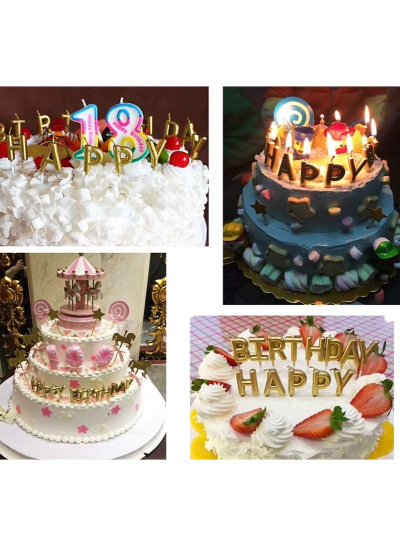 Happy birthday cake topper candle with gold letters. - Image 5