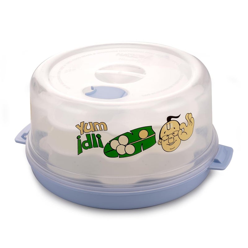 NAYASA Plastic Microwave Big Idli Maker | BPA Free & Food Grade | Make 12 Idlis | Ideal for Steaming Idlis, Pancakes, Modak, Momos | Blue - Image 5