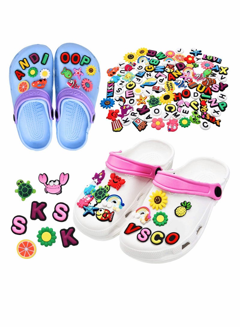 Excefore Shoe Decoration Charms for Croc 100 Pieces Stuff Different Shape Shoes Charms for Shoe Decorations Wristband Bracelet Party Favors - Image 1