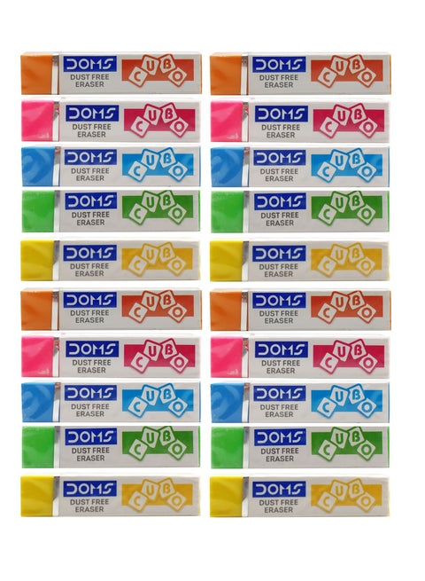 20-Piece Cubo Dust Free Eraser Multicolour