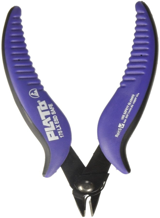PLATO 175LX Diagonal Flush Cutters with ESD-Safe Handle and Safety Guard, 5.6", 1.5" - Image 1
