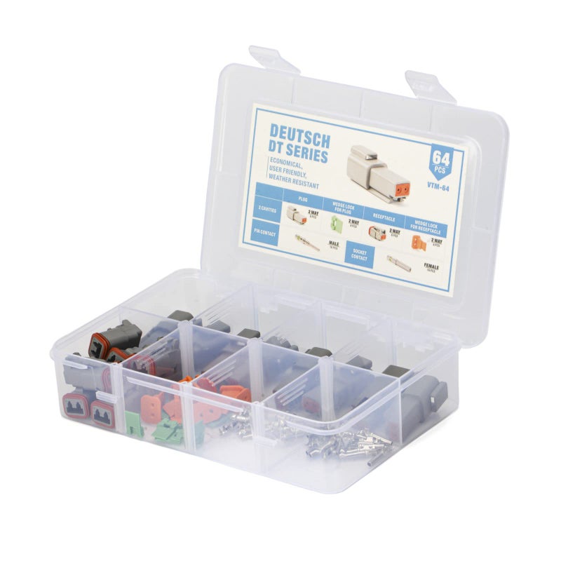 IWISS Deutsch DT 2 Pin Way Gray Male  Female Connector Kit Size 16 Solid Contact Version 8 Sets