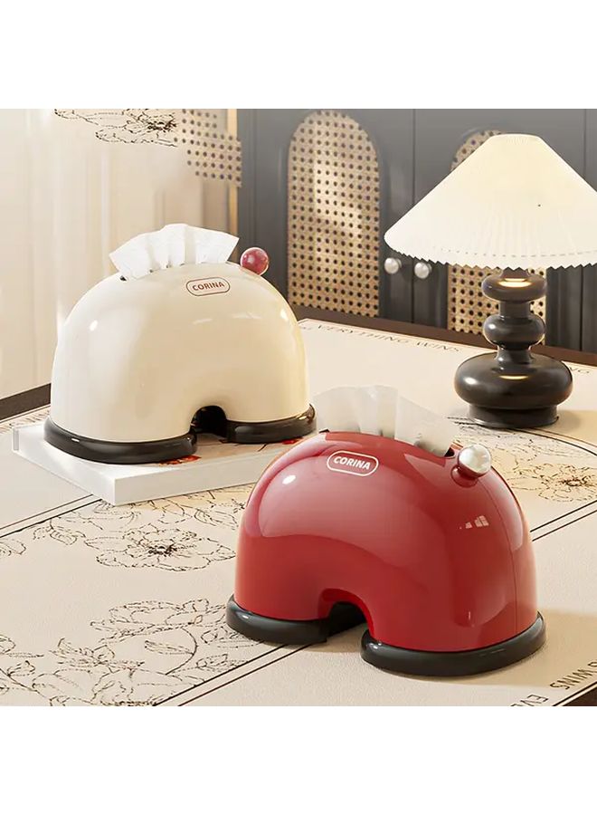 Vintage Automatic Tissue Box Dispenser Cream Color Space Saving Home Organizer - Image 2