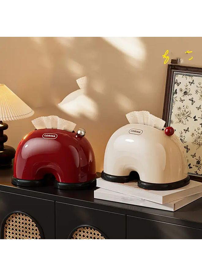 Vintage Automatic Tissue Box Dispenser Cream Color Space Saving Home Organizer - Image 3