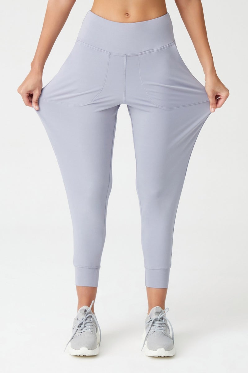Los Ojos Womens Gray High Waist Jogger Sweatpants Joggers  - Image 5