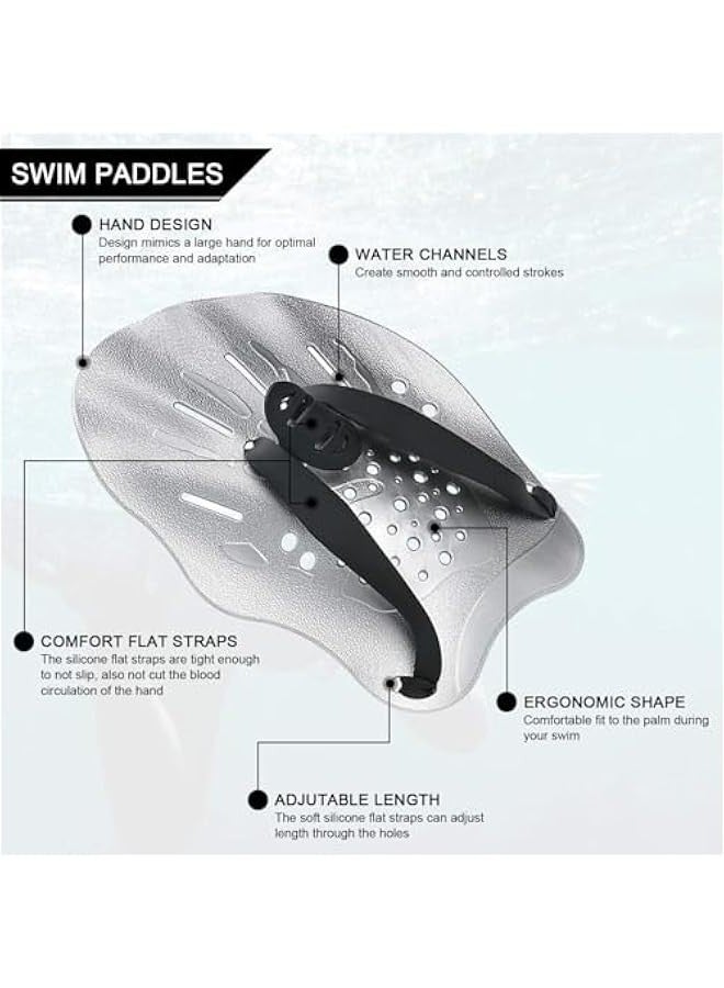 TRASSLE Contour Swim Paddles Hand, Swim Training Hand Paddles with Adjustable Straps, Swimming Hand Paddles for Women and Men - Image 4