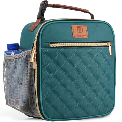 Genteen Kids Lunch Box Lunch bag for Girls TeenInsulated Lunch Bag with Bottle HolderSmall LunchBox Cooler Lightweight Reusable for Work Office School Travel PicnicLight Green - Image 1