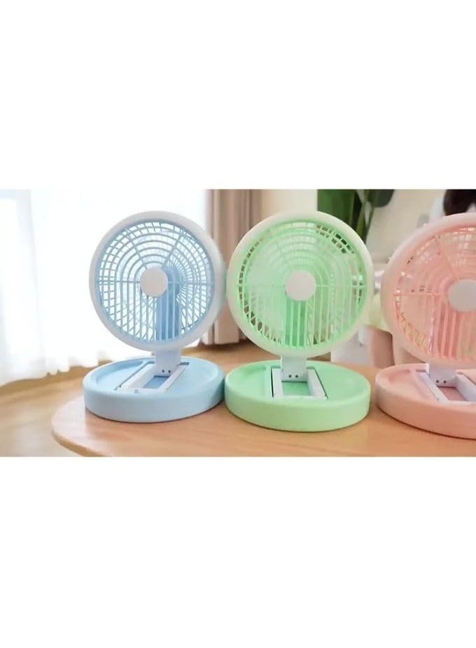 مروحة مكتبية قابلة للطي مع إضاءة ليلية وتخزين وميزة تعطير الهواء - Image 3