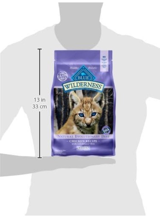 Blue Buffalo Wilderness Natural Kitten Dry Cat Food, with DHA and ARA to Support Brain and Eye Development, High-Protein and Grain-Free Diet, Chicken, 5-lb. Bag - Image 3