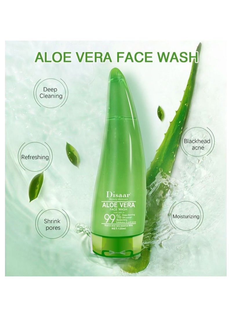 Disaar Disaar Aloe Vera Face Wash 120ml 99% Aloe Vera essence - Image 1