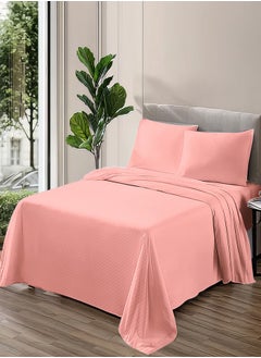 PACHA HOME Plain sheet set with fabric pattern - color: Watermelo-Size: 180*270+1 pillowcases.  - Image 1