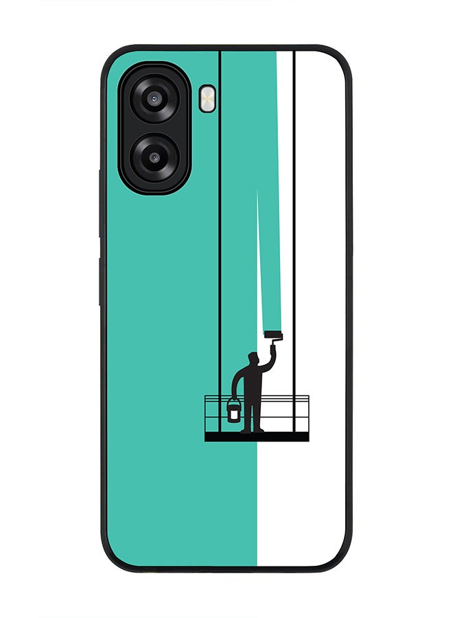 Stylizedd For Oppo A6x 5G / A6x 4G Case,Slim fit Camera Protection, Shockproof Thin Phone cover  - Paint Hanger (Green) - Image 1