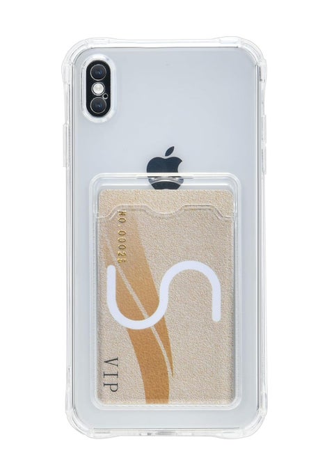 iPhone Xs Max Wallet Clear Case with Card Holder, Non-Yellowing Phone Case, Precision Cut-Outs and TPU Bumper for Shock Absorption
