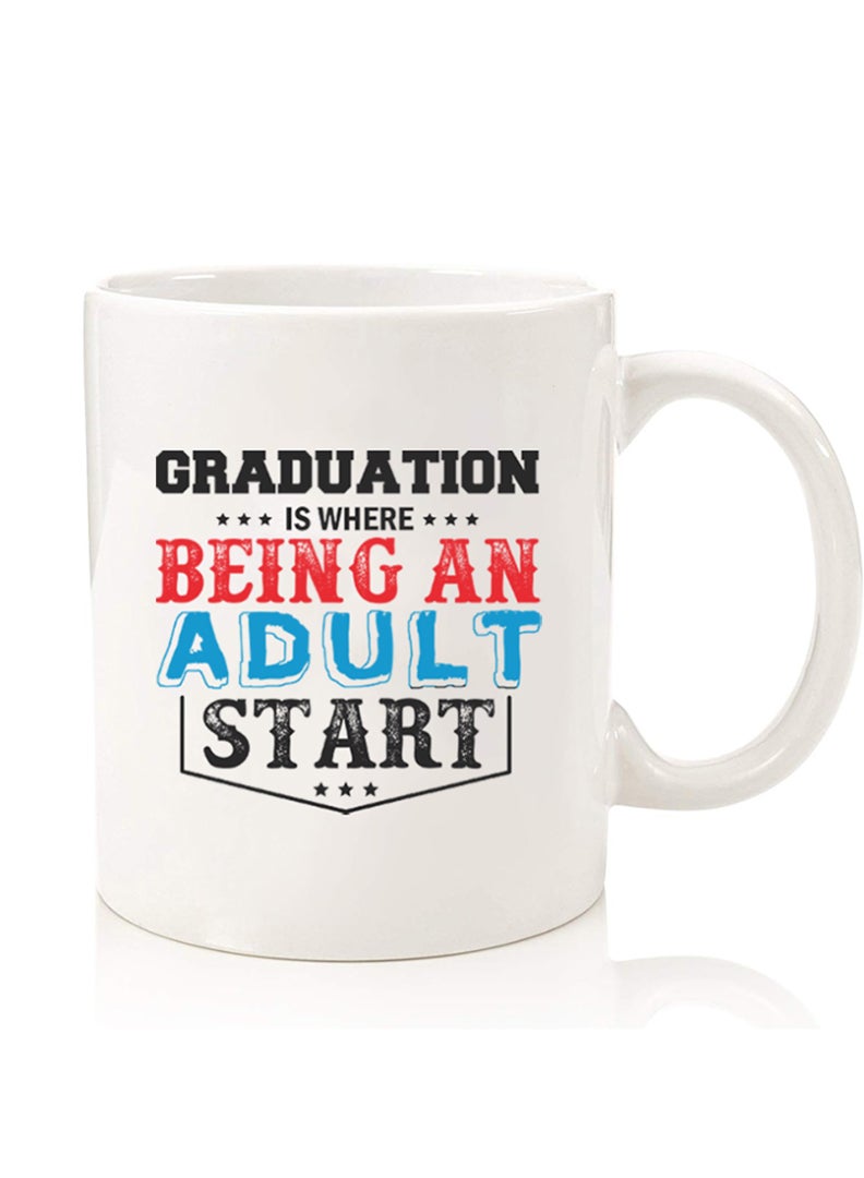 Theodor Premium Quality Two Sided Printed Coffee Mug Tea Cup For Home Office, Kids Men Women Graduation black - Image 1