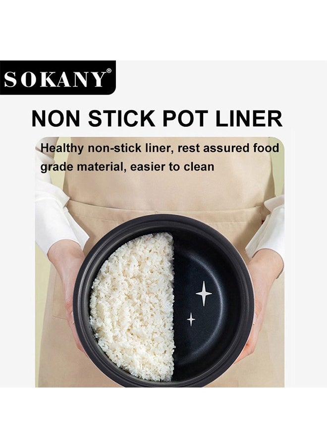 sokany Digital Rice Cooker,Digital Multicooker, Electric Pressure Cooker With 5L Capacity Non-Stick Inner Pot, Stainless Steel Body,10 One-Touch Programs 700W SK-07051 Silver/Black  - Image 3