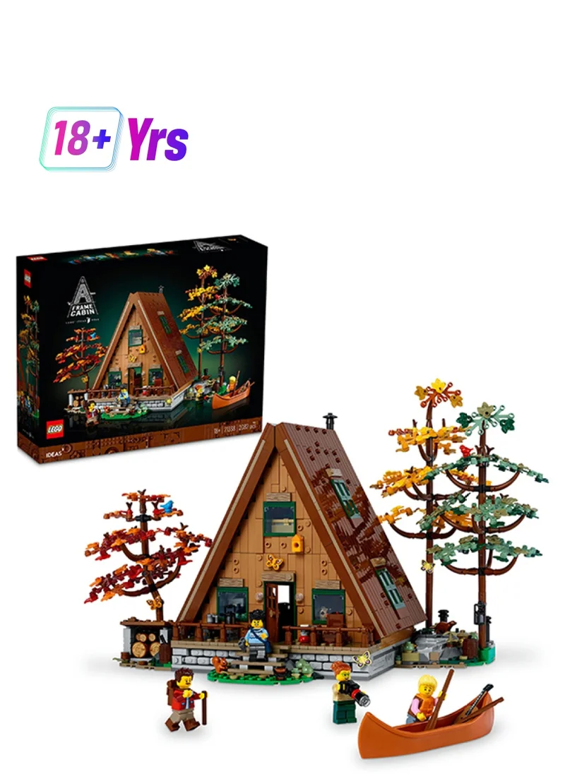 LEGO Ideas A-Frame Cabin 21338 Building Kit; Buildable Display Model For Adults; Gift For Nature And Architecture Lovers; Includes 3 Buildable Trees, 4 Customisable Minifigures And 11 Animal Figures (2,082 Pieces)