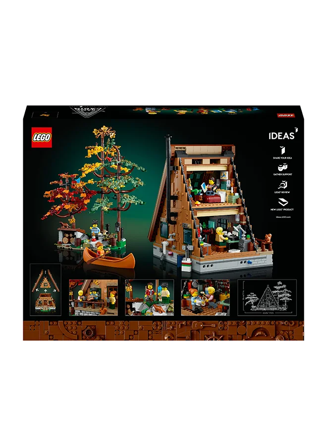 LEGO Ideas A-Frame Cabin 21338 Building Kit; Buildable Display Model For Adults; Gift For Nature And Architecture Lovers; Includes 3 Buildable Trees, 4 Customisable Minifigures And 11 Animal Figures (2,082 Pieces)