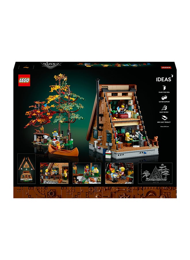LEGO - Ideas A-Frame Cabin 21338 Building Kit; Buildable Display Model For Adults; Gift For Nature And Architecture Lovers; Includes 3 Buildable Trees, 4 Customisable Minifigures And 11 Animal Figures (2,082 Pieces) - Image 1