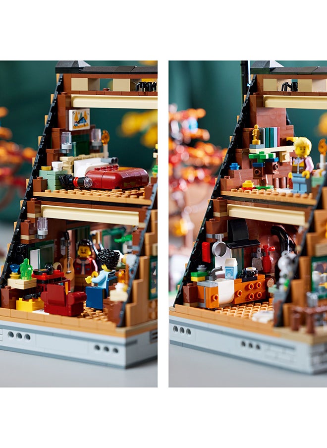 LEGO - Ideas A-Frame Cabin 21338 Building Kit; Buildable Display Model For Adults; Gift For Nature And Architecture Lovers; Includes 3 Buildable Trees, 4 Customisable Minifigures And 11 Animal Figures (2,082 Pieces) - Image 1