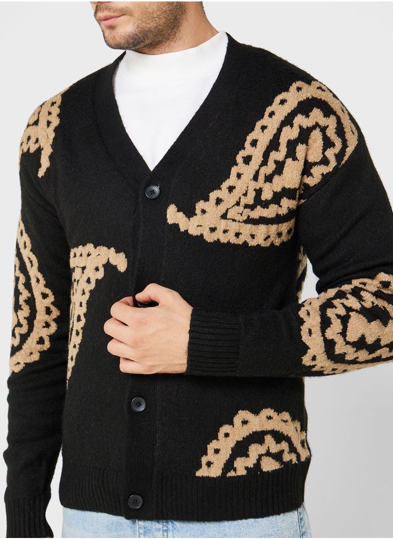 JACK & JONES - Ollie Knitted Jacquard Cardigan - Image 1