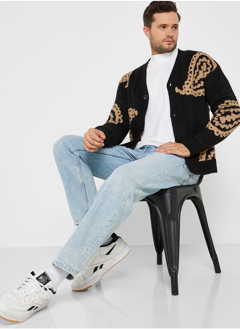 JACK & JONES - Ollie Knitted Jacquard Cardigan - Image 1