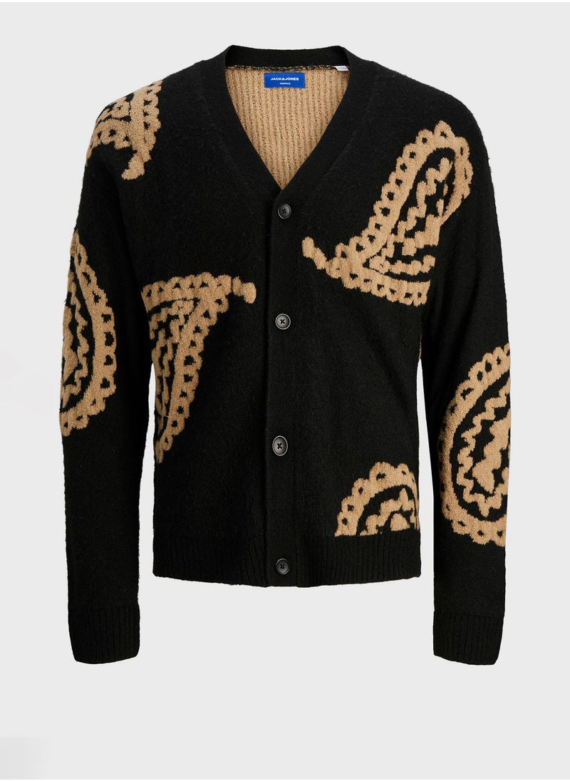 JACK & JONES - Ollie Knitted Jacquard Cardigan - Image 1