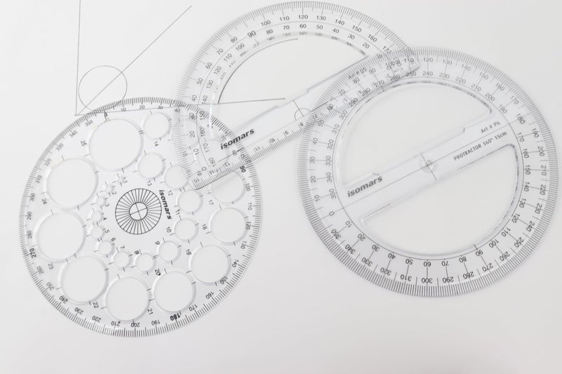 Isomars ProCircle, 180° Protractor and 360° Protractor Combo | Ideal for Manadala Art | Engineering Work | Circle Template and Semi-Circle and Circle D - Image 1
