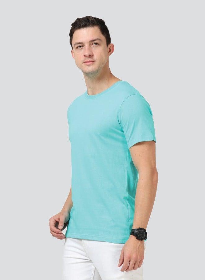 Teal Ecovibe Round Neck T-Shirt
