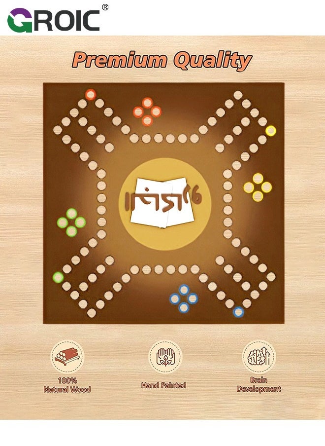 GROIC - Jackaroo Board Game,Ludo Board Game,Folding Board Game for 4 Players with 16 Coins and Cards,50 cm x 50 cm Size,Jackaroo Game Family Game Marble Game - Image 1