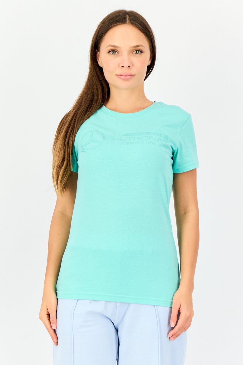 Puma x Mercedes AMG Women Sportswear Fit Short Sleeve Outdoor T-Shirt, Mint Green - Image 1