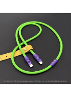 Generic Mobile Phone Color Matching Fast Charging Silicone Tablet IPhone Data Line Apple 16Pro Computer PD For IPad-Color:Fluorescent Green + Purple Shell + Slider-Line Length:3m (usb To Apple 8-14 Front/12w)  - Image 1