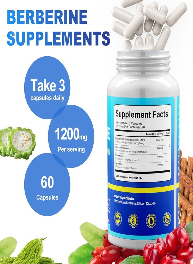 Rolphood Berberine Supplement with Ceylon Cinnamon Complex Supplements, Berberine HCl 97% Purity,Immunity Management,Non-GMO-60 Capsules - Image 3