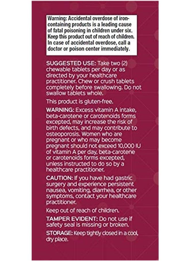 Bariatric Advantage - Chewable Advanced Multi EA, Daily Multivitamin for Bariatric Surgery Patients, 12 Easily Digestible Nutrients Including Vitamin D3, B12 and 45 mg Iron - Strawberry, 60 Count - Image 1
