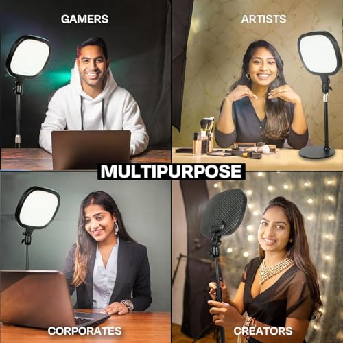 Nobilight LED Key Light for Video Shooting & YouTube with Tripod Stand (1 Year Warranty) | 5 Color Modes, 1455 Lumens, CRI 95+, USB Powered Professional Light for Content Creation, Streaming & Zoom - Image 2