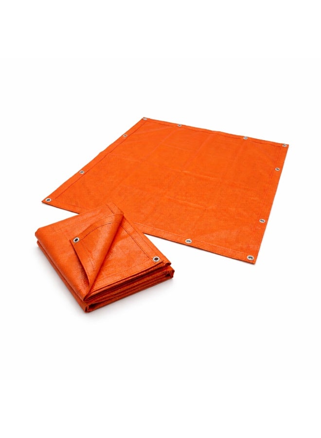 SILTOX Orange Tarpaulin Sheet 80 GSM – Heavy Duty Waterproof Polyethylene Cover | UV & Tear Resistant Multipurpose Tarp 40×40 ft for Outdoor, Construction & Industrial Use - Image 1