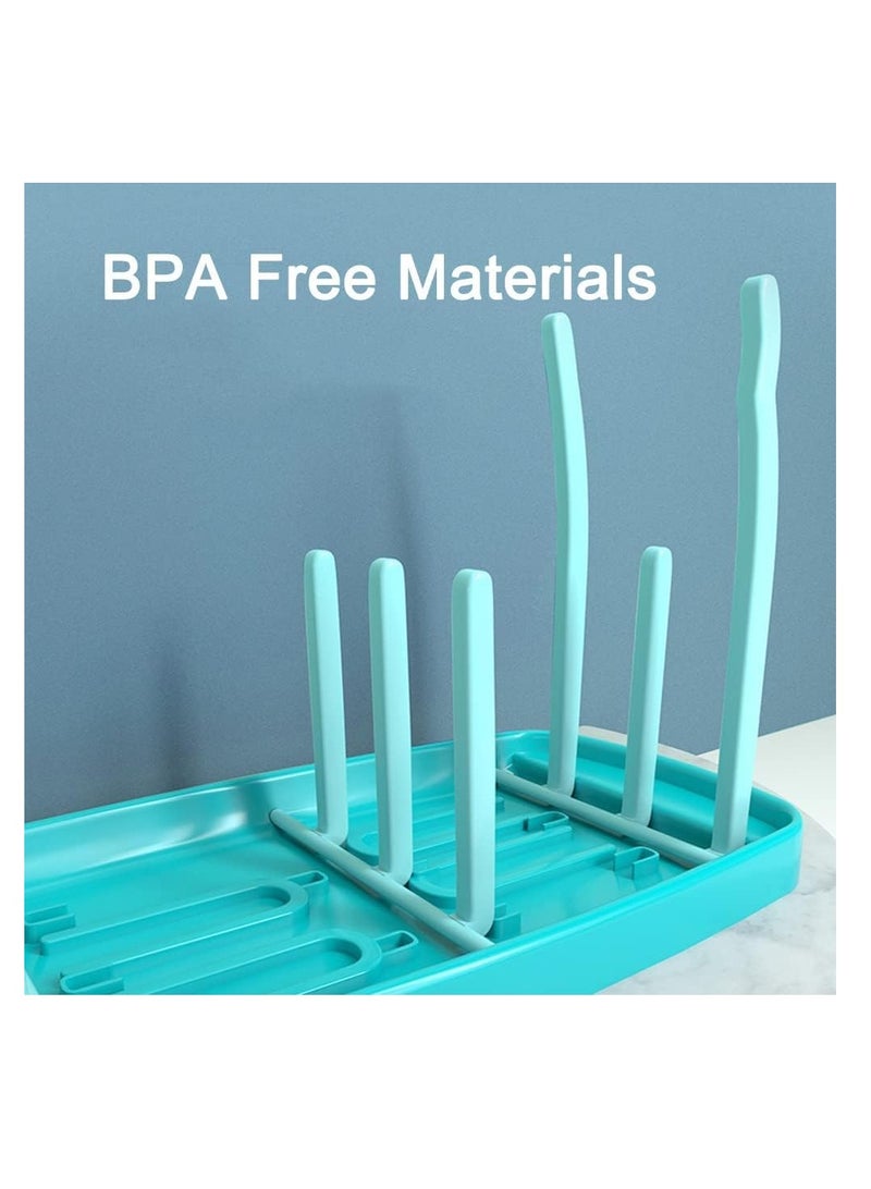 Factory Price Cooper Foldable Feeding Bottle Drying Rack with 9 Branches - Blue - Image 2