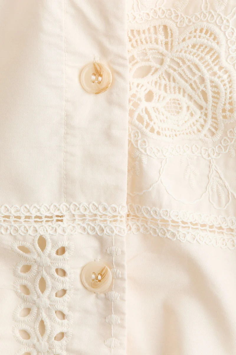 H&M Broderie anglaise scarf-collar jacket