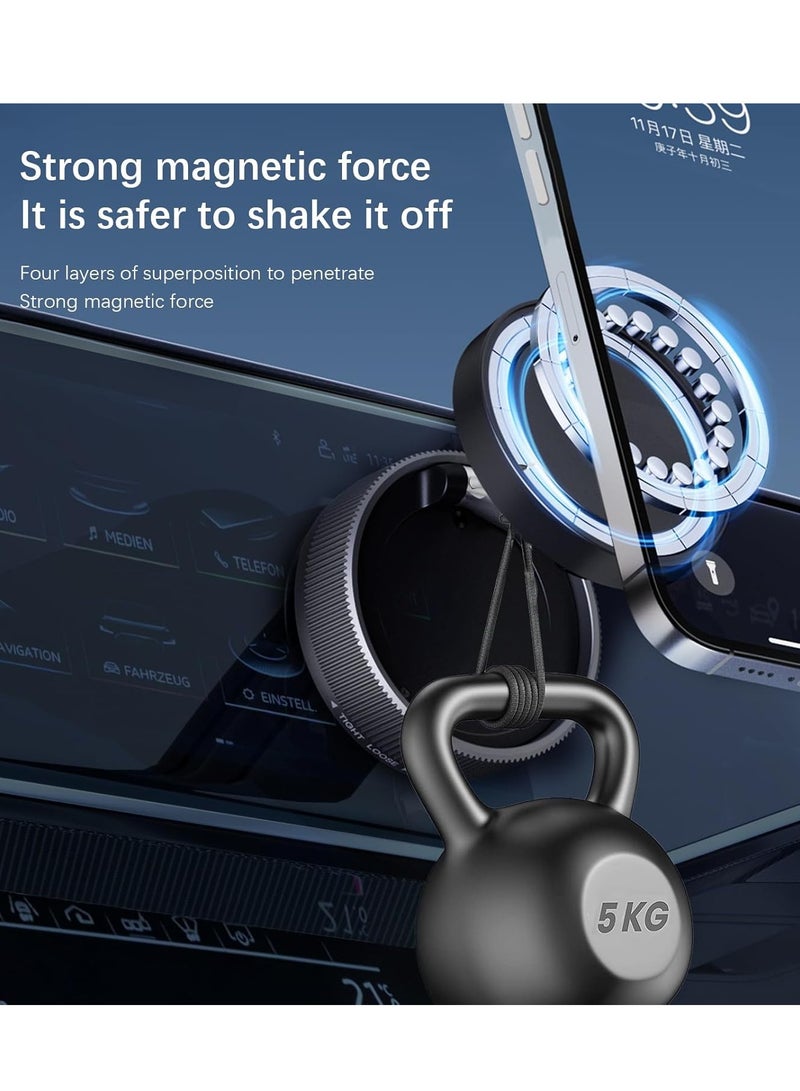 DIGI CORE Vacuum Magnetic Phone Holder Stand, Suction Cup Phone Mount With 5 Nano Gel Pads For Smooth/Rough Surfaces, 360°Adjustable Phone Stand For All iPhones, Android, Magnetic Phone Holder Car Mount, 360° Rotation Foldable Mobile Phone Magnetic Holder Black - Image 4