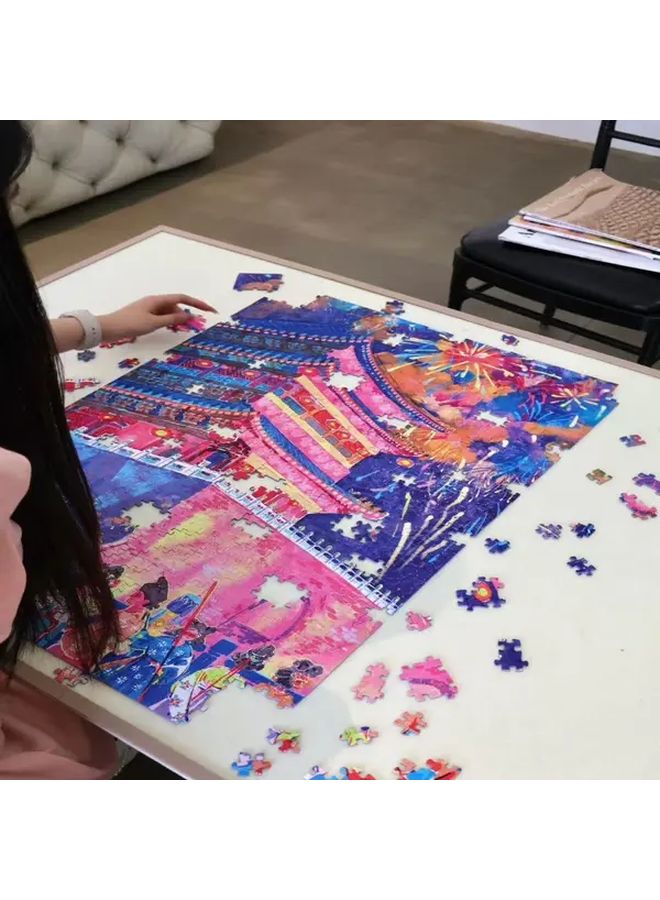 Extra Large Foldable Puzzle Mat 60x80cm Black Non Slip Interlocking Felt Board For Adults - Image 5