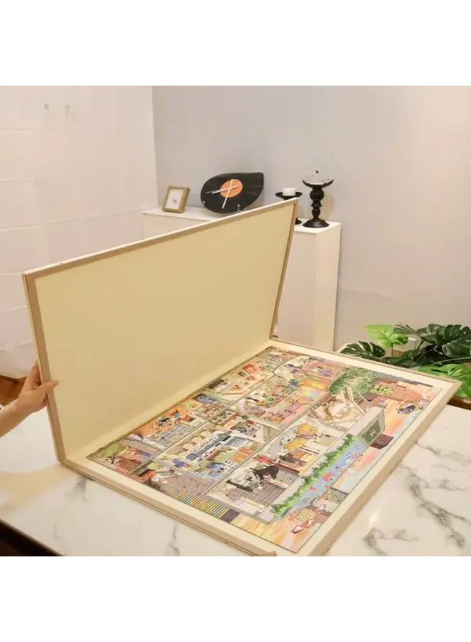 Extra Large Foldable Puzzle Mat 60x80cm Black Non Slip Interlocking Felt Board For Adults - Image 1