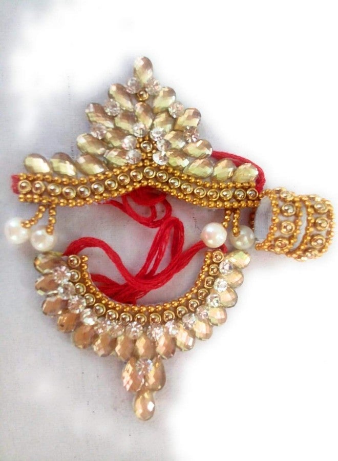 FUTUREZ KEY� Krishna Laddu Gopal Handmade Sringar Jewellery Set Mukut Mala Bangles 2-3 Size - Image 2