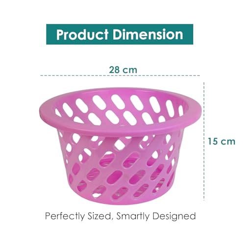 BIANCO Plastic Storage Net Basket with Zip Closure – Multipurpose Mesh Organizer for Fruits, Vegetables, Essentials – Durable, Lightweight & Breathable Design for Home & Pantry Use (Pink) - Image 2