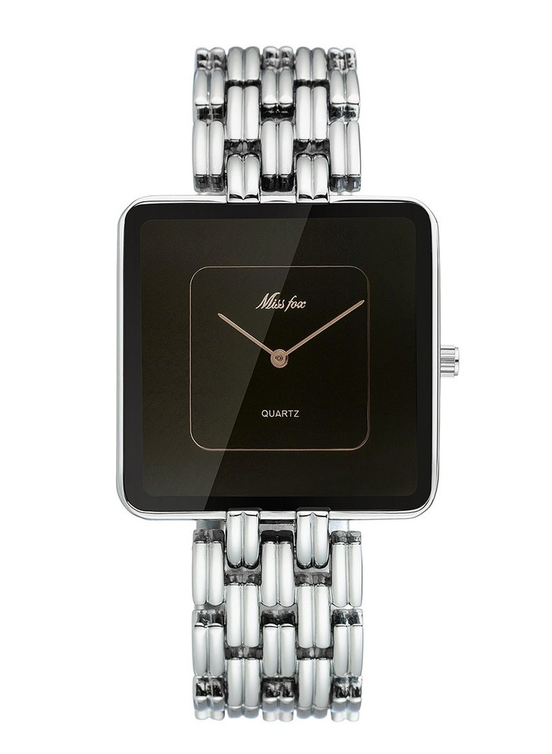MISS FOX Fashion Simple Business High-End Silver Square Quartz Men's Watch - Image 3