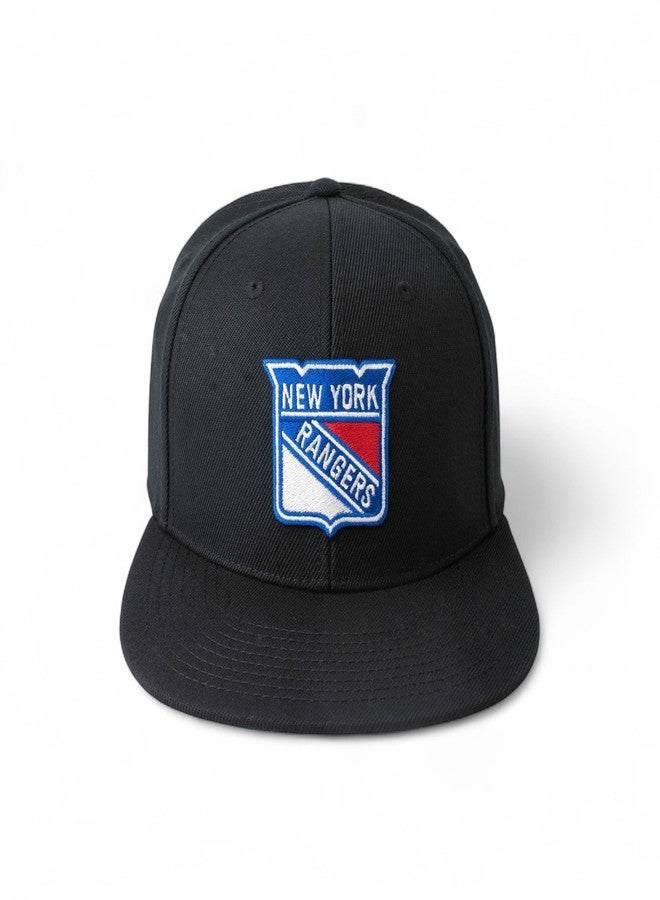 الإبرة الأمريكية قبعة فريق نيويورك رينجرز من سلسلة American Needle 400 NHL، باللون الأسود بالكامل - Image 2