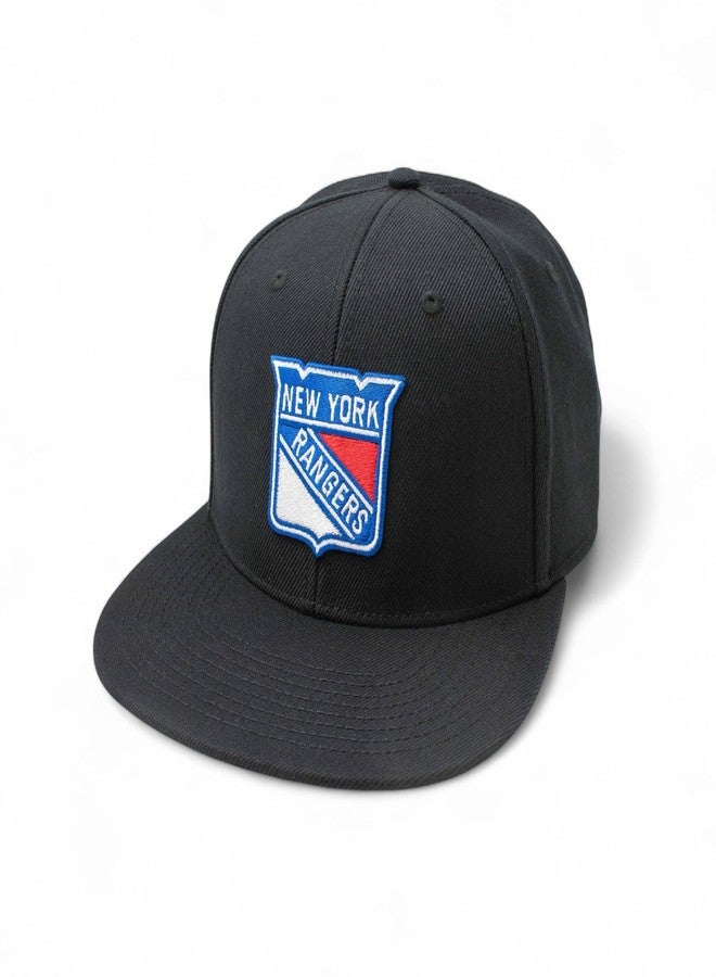 الإبرة الأمريكية قبعة فريق نيويورك رينجرز من سلسلة American Needle 400 NHL، باللون الأسود بالكامل - Image 1