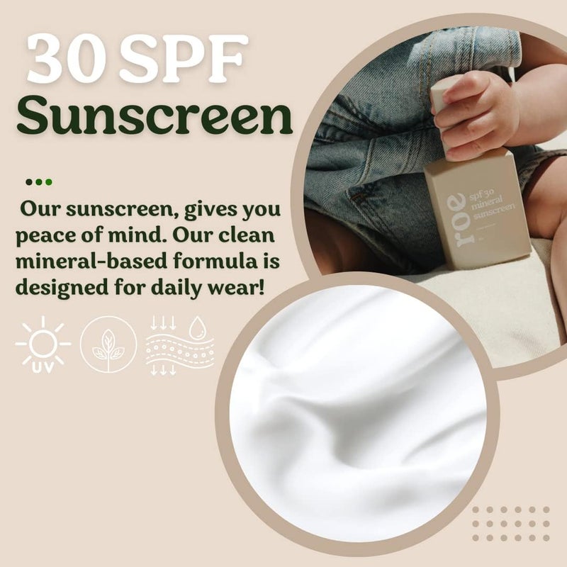 Roe Wellness- Baby Mineral Sunscreen SPF 30 | Non-Greasy, Reef Safe, Paraben-Free - Image 3