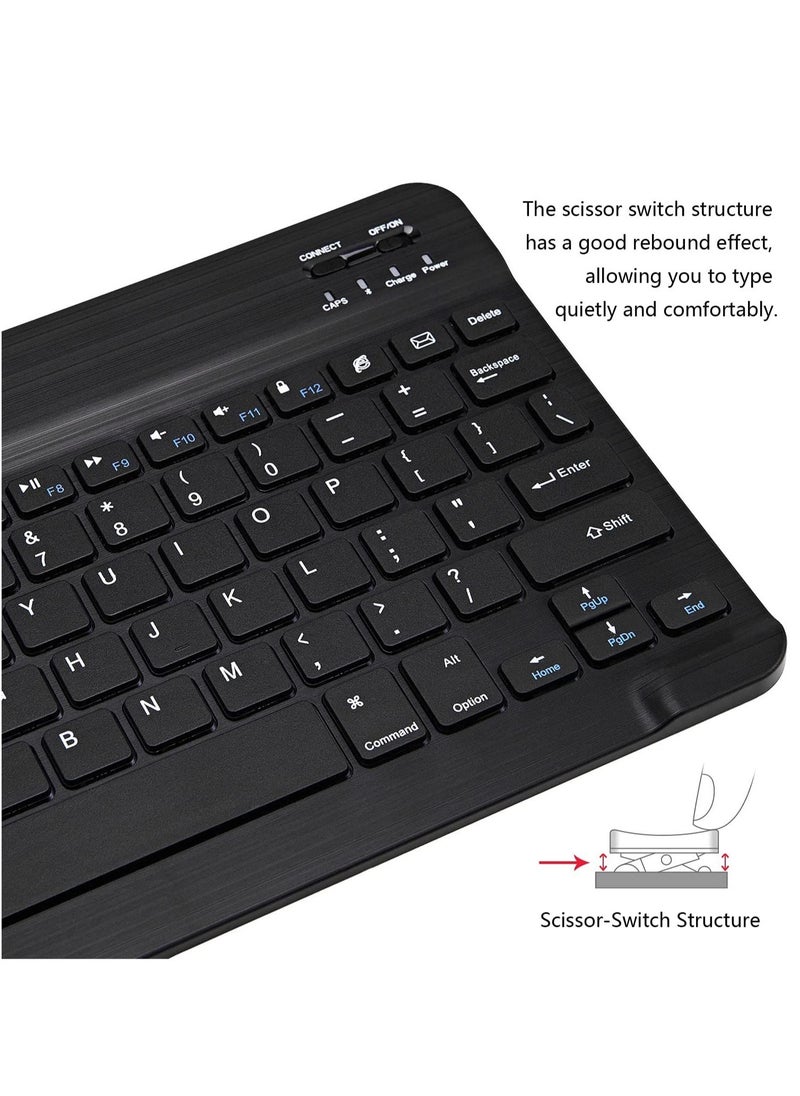 ELTRAZONE - Ultra-Slim Bluetooth Keyboard and Mouse Combo Rechargeable Portable Wireless Keyboard Mouse Set for Apple iPad iPhone and Above Samsung Tablet Phone Smartphone Android Windows (White - Image 1