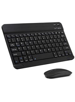 Ultra-Slim Bluetooth Keyboard and Mouse Combo Rechargeable Portable Wireless Keyboard Mouse Set for Apple iPad iPhone and Above Samsung Tablet Phone Smartphone Android Windows (White