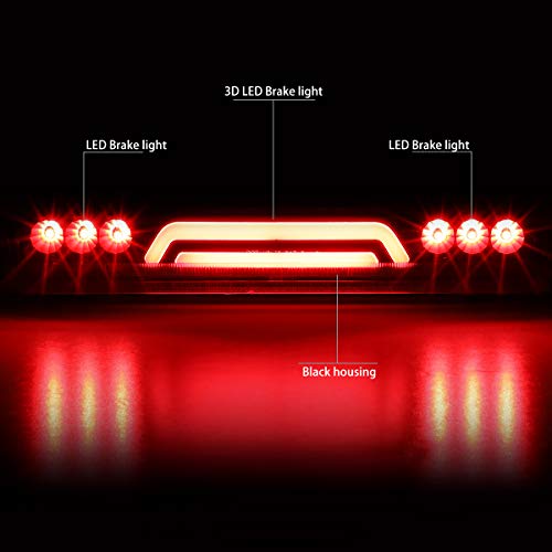 DNA MOTORING 3BLGMCD003DLEDBK Black Housing 3D LED High Mount 3rd Third Brake Light Compatible with 0006 Suburban 1500 2500 Tahoe 0006 Yukon XL 1500 2500 - Image 3